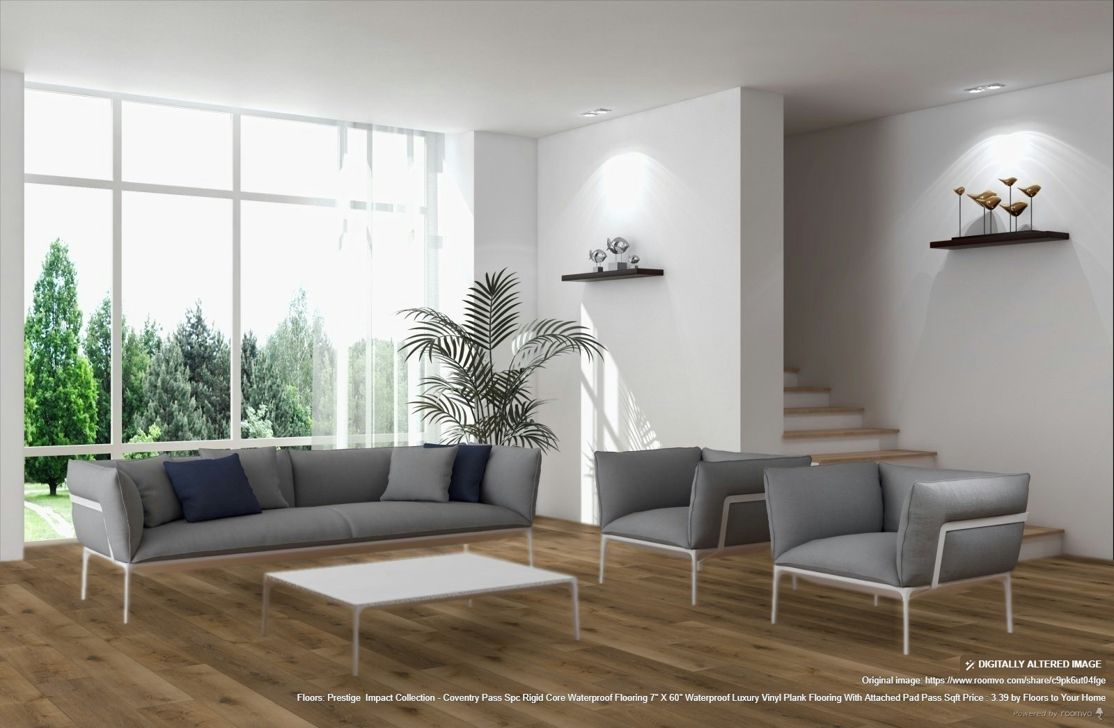 Prestige  Impact Collection - Coventry Pass SPC Rigid Core Waterproof Flooring 7" x 60" Waterproof Luxury Vinyl Plank Flooring with Attached Pad PASS SQFT Price : 3.39