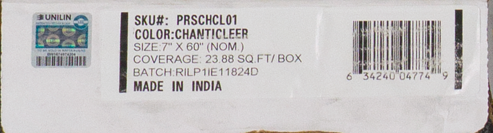 Prestige Impact Collection - Chanticleer SPC Rigid Core Waterproof Flooring 7" x 60" Waterproof Luxury Vinyl Plank Flooring with Attached Pad CHANT