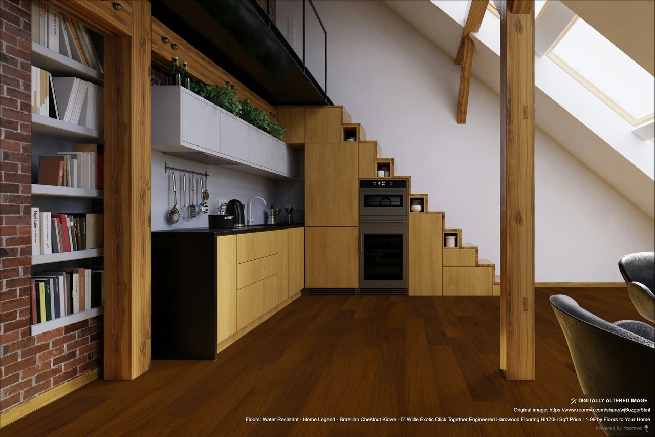 WATER RESISTANT - Home Legend - Brazilian Walnut Gala - 5" Wide Exotic Click Together Engineered Hardwood Flooring HL193H SQFT Price : 1.99