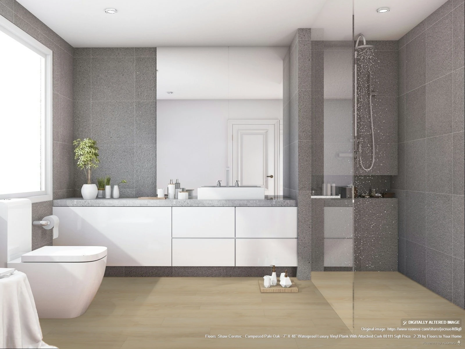 Shaw - Composed Pale Oak - 7" x 48" Waterproof Luxury Vinyl Plank 00111 SQFT Price : 2.39