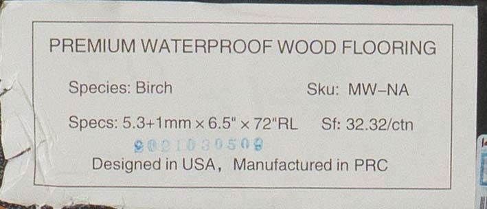 WATERPROOF HARDWOOD - Baroque Flooring Marine Walk - Nautical - 6.5" x Random Lengths Waterproof Engineered Hardwood Flooring with Attached Pad MW-NA