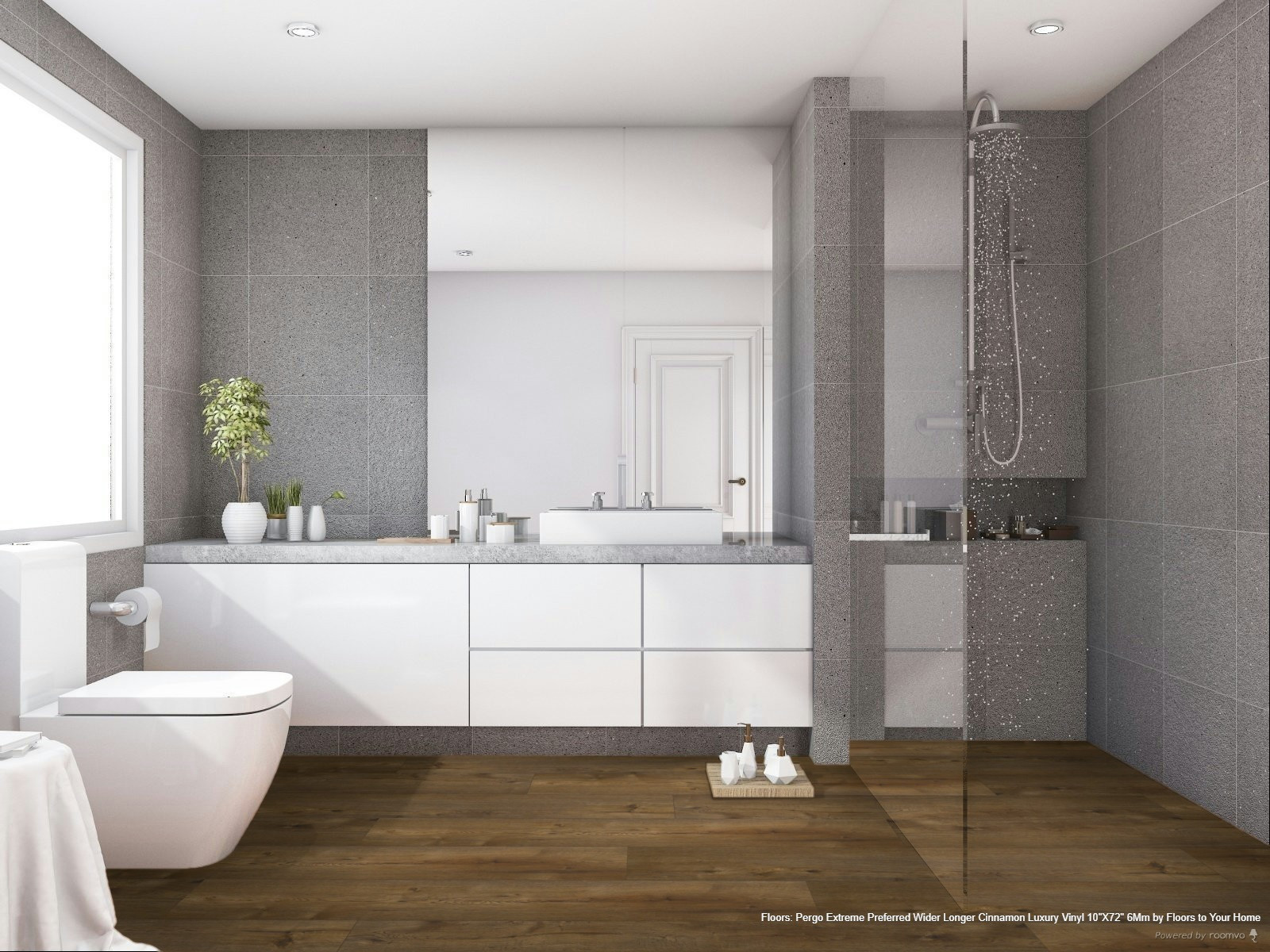 Pergo Extreme Preferred Wider Longer Cinnamon Luxury Vinyl 10"x72" 6mm room