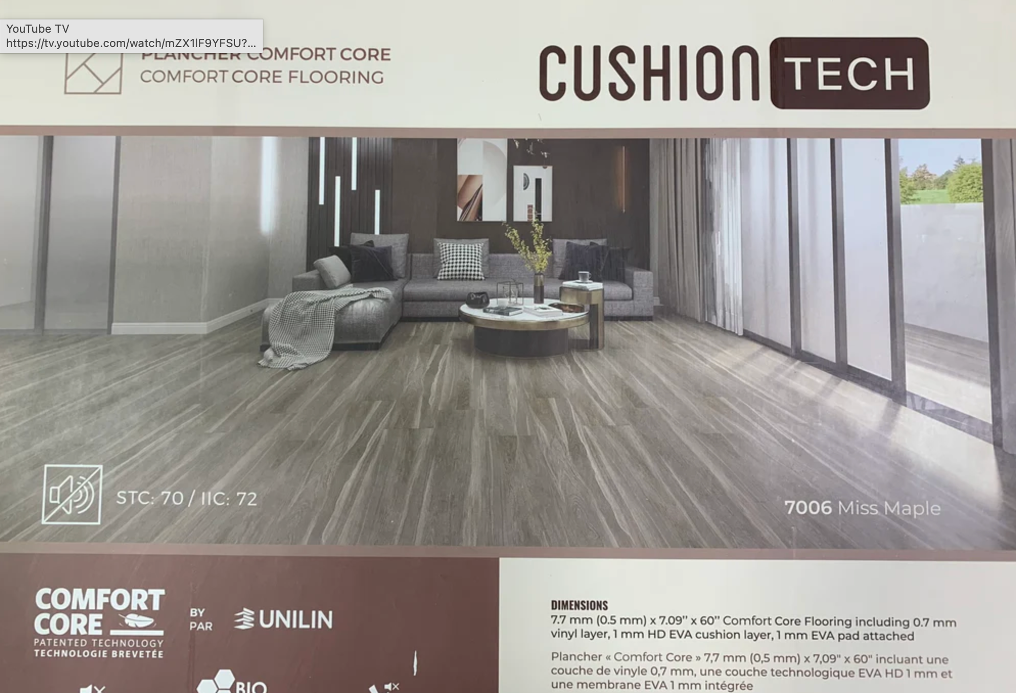 Good Fellow Cushion Tech - Miss Maple Waterproof Luxury Vinyl Plank 7.7mm 7" x 60" room