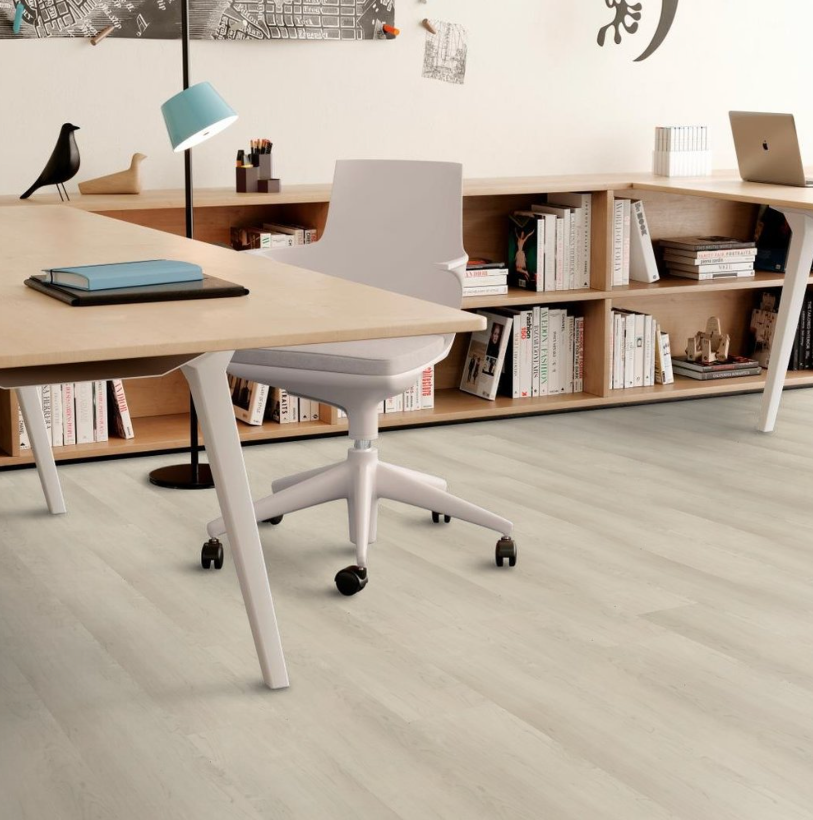 Shaw Commercial Grain Floating - Alablaster- 7" x 48" Luxury Vinyl Plank V043600150