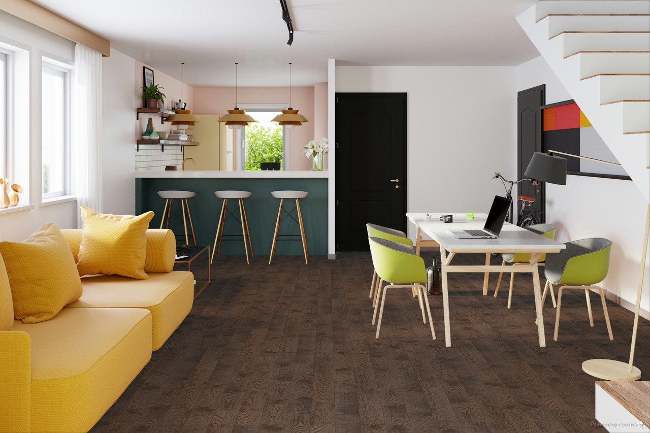 Mullican Value Grade Collection - Oak Dark Chocolate 5" Wide 1/2" Engineered Hardwood Flooring room