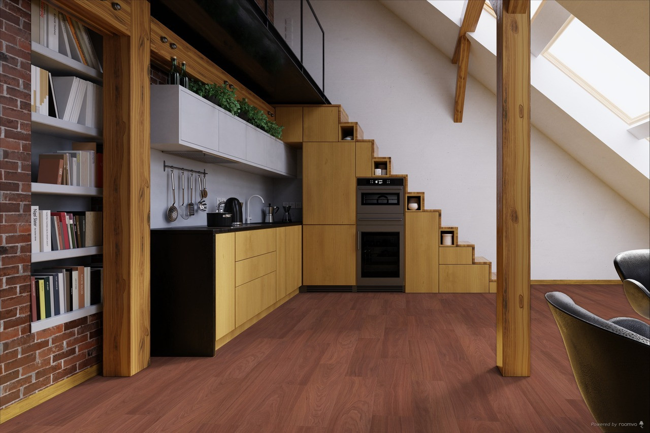 CORELUXE - Bristol Canyon Oak - 7mm 7.8" x 48" Rigid Core Waterproof Flooring with Attached Pad room