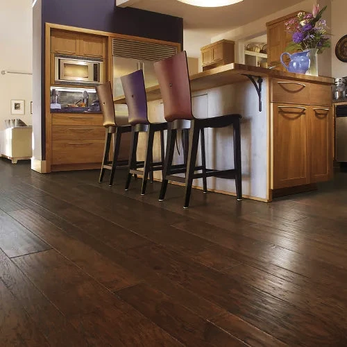 Home Legend - Handscraped Distressed Nutmeg Hickory - 3-1/2" and 6-1/2 " Wide - Exotic Engineered Hardwood Flooring