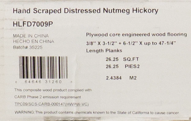 Home Legend - Handscraped Distressed Nutmeg Hickory - 3-1/2" and 6-1/2 " Wide - Exotic Engineered Hardwood Flooring