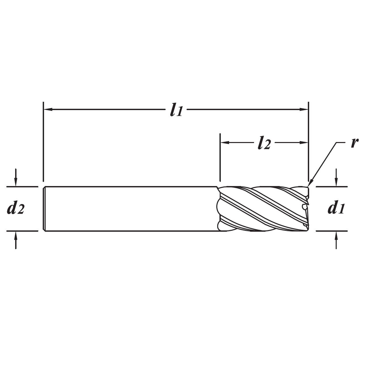 8mm 7 Flute End Mills Garr VRX7