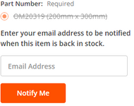 Back in stock notifications available