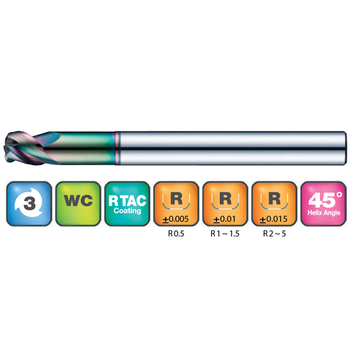 3 Flute Corner Radius End Mill for Aluminium - JJ Tools