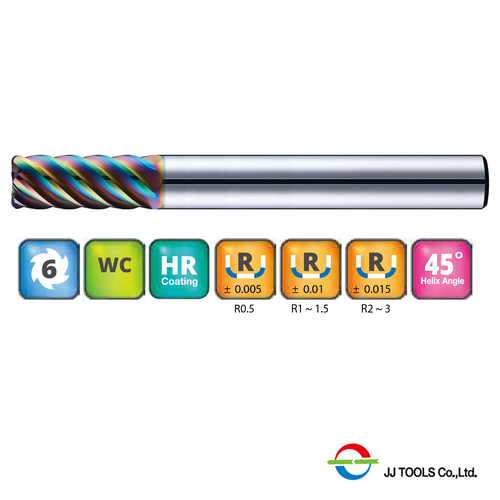 10mm 6 Flute Various Symmetry Corner Radius End Mill