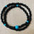 108 buddhist bracelet- turquoise & onyx