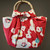 Furoshiki Seagrass bag Red flowers