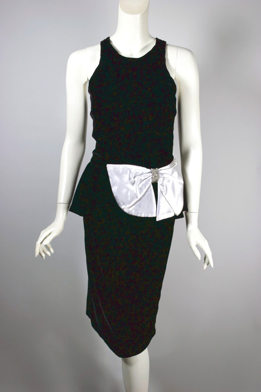 50s Vintage Beaumelle California Rhinestone Dress Mid Century 