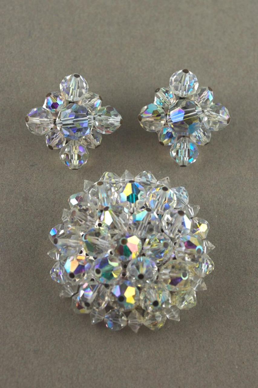 Single strand Aurora Borealis (AB) rhinestone dress clip