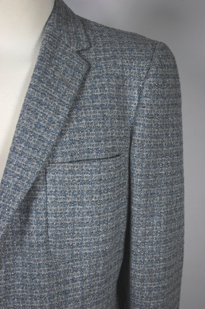 Gray aqua atomic fleck 1950s tweed wool jacket sport coat M-L 42R