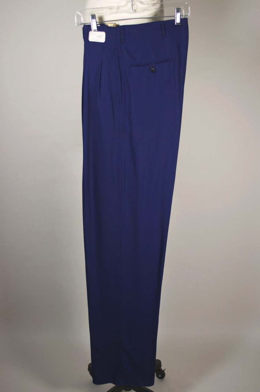 50s rayon gabardine slacks 【blue-green 】 Blue rayon gabardine 1940s 50s mens pant Hollywood waist 36