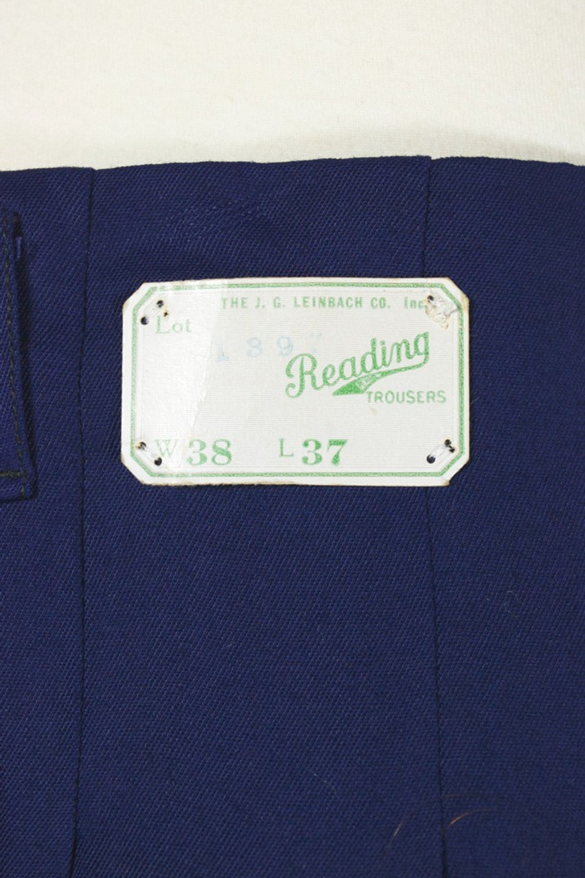 Blue rayon gabardine 1940s 50s mens pant Hollywood waist 36