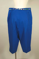 deadstock blue ribbed cotton 1960s pedal pushers clamdigger pant M 32 waist