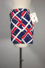 red white blue plaid print shorts 1960s 29 waist deadstock swinging 60s