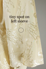 vintage pinup robe dressing gown 1940s bridal wedding cream brocade Art Deco pattern ivory cream off-white 28 waist XS-S