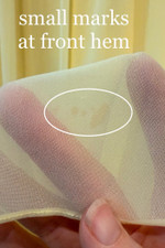 Lemon yellow sheer nylon lace trim 70s maxi dress party prom prairie style XS 32 bust