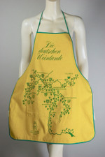 German wine region Rhine 1960s souvenir apron yellow S-L
