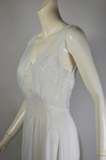 white nylon nightgown 1950s pin-up vintage bridal lingerie XS S 26 inch waist