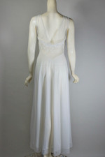 white nylon nightgown 1950s pin-up vintage bridal lingerie XS S 26 inch waist