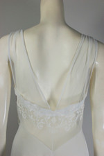 white nylon nightgown 1950s pin-up vintage bridal lingerie XS S 26 inch waist
