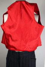 red velveteen waistcoat vest 1950s S-M 36-38 mens unisex double-breasted vest
