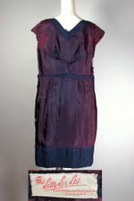 navy blue vintage cocktail dress hourglass wiggle 1950s 60s 36 bust 26 waist XS-S