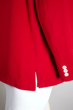 double-breasted collegiate preppy red wool jacket late 1940s boxy cropped womens S M 40 inch bust