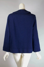 cropped swingy jacket coat late 1940s early 1950s purple blue wool ladies womens size S to M