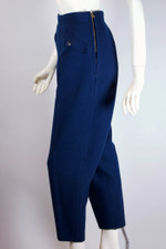 vintage ski pant winter sportswear 1940s 1950s navy blue wool womens XS S