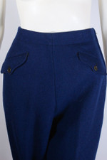 vintage ski pant winter sportswear 1940s 1950s navy blue wool womens XS S