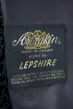 early 1960s women's coat black curly faux fur boxy swingy fit size S-M 36-38 bust