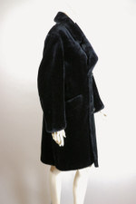 grunge style fuzzy fake fur coat black 1960s 70s true vintage M-L 42 inch chest