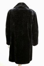 grunge style fuzzy fake fur coat black 1960s 70s true vintage M-L 42 inch chest