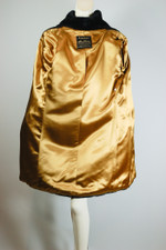 grunge style fuzzy fake fur coat black 1960s 70s true vintage M-L 42 inch chest