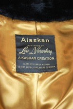 grunge style fuzzy fake fur coat black 1960s 70s true vintage M-L 42 inch chest