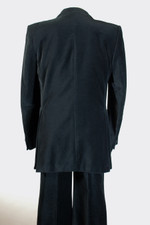 Van Gils 1970s black velvet mens suit unisex S size 36-37 chest disco-era formalwear alternative
