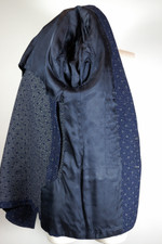 mens sport coat tweed wool atomic fleck navy blue squares size M 38 chest rockabilly Elvis style