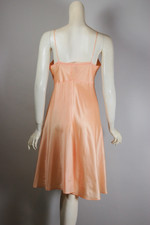 Lynn Loring late 1930s early 1940s full slip peach satin braid trim XS-S 36