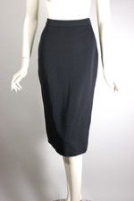 black wool gabardine ladies skirt suit early 1950s hourglass fit New Look size XS S 25 26 inch waist