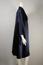 reversible red black silk satin clutch coat formal evening wear 1960s size S M