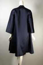 reversible red black silk satin clutch coat formal evening wear 1960s size S M