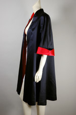 reversible red black silk satin clutch coat formal evening wear 1960s size S M