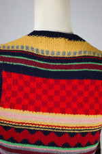 70s does 1930s-style sweater vest striped handknit wool XS Jean Howell Margaret Howell